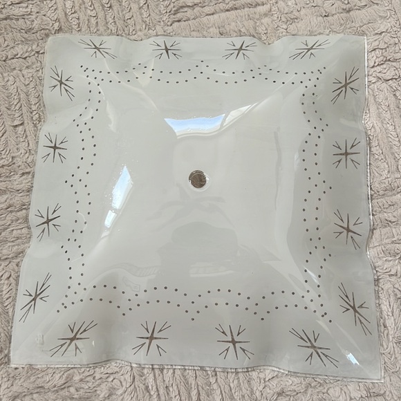 Square Glass Pattern Shade Ceiling Mount Light Fixture star pattern - Picture 16 of 16